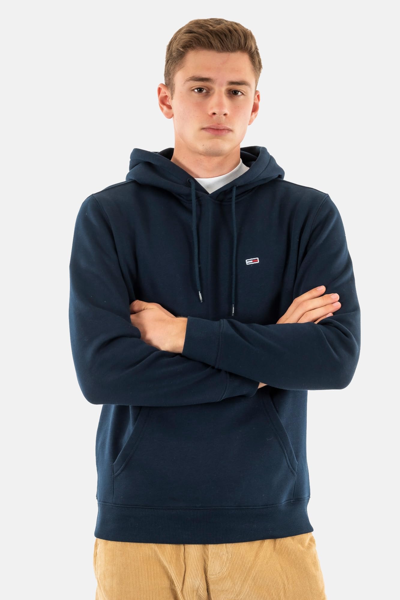 Tommy Jeans Męska bluza z kapturem TJM REG S FLAG DM0DM20742C1G005, niebieska (Dark Night Navy), XL, Niebieski (Dark Night Navy), XL