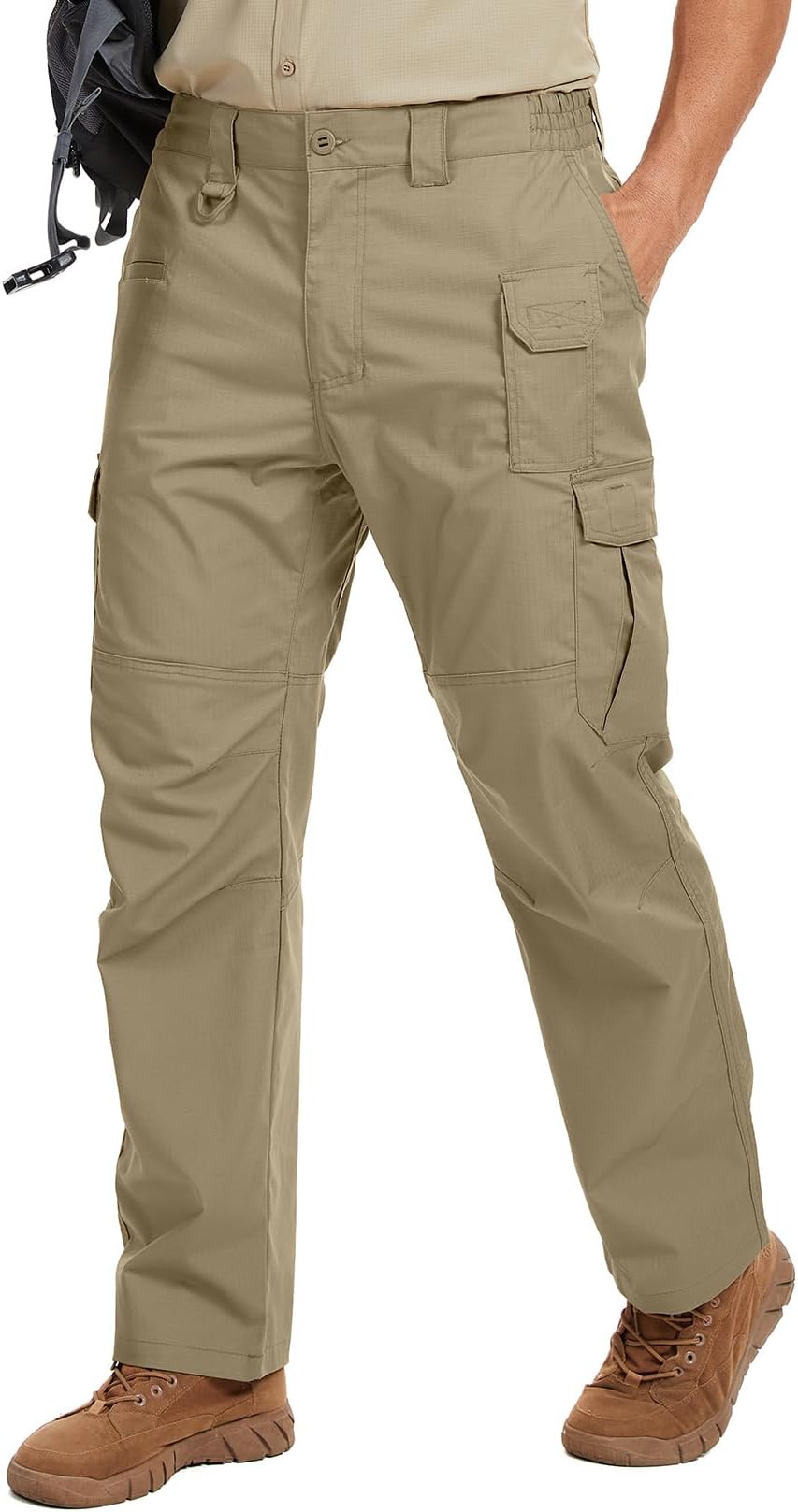 Mens Cargo Tactical Pants Cotton Water Resistant Ripstop Flex Stretch BDU Outdoor Hiking Work Pants for Men