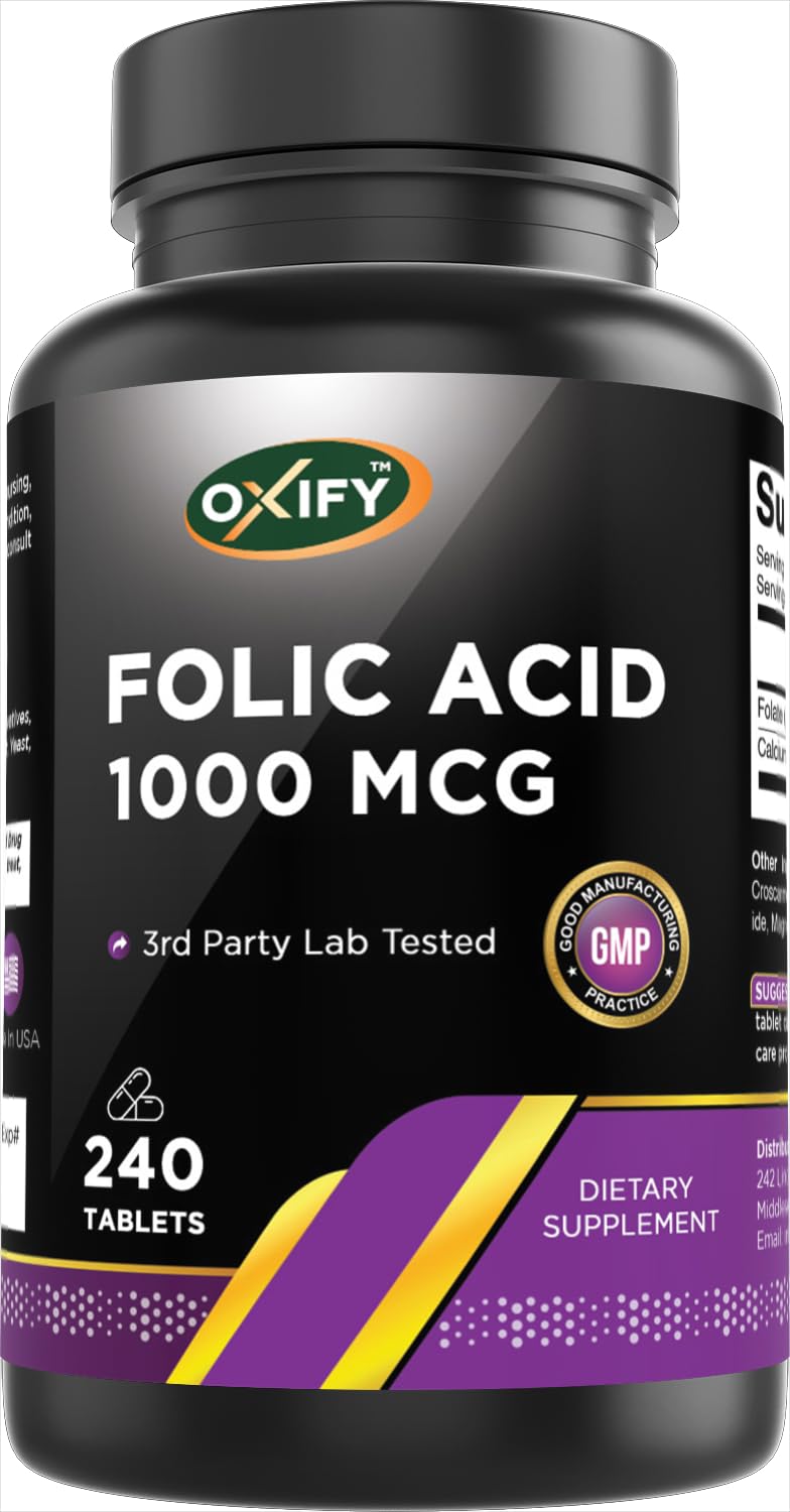 Oxify Folic Acid 1000 mcg, 240 Tablets