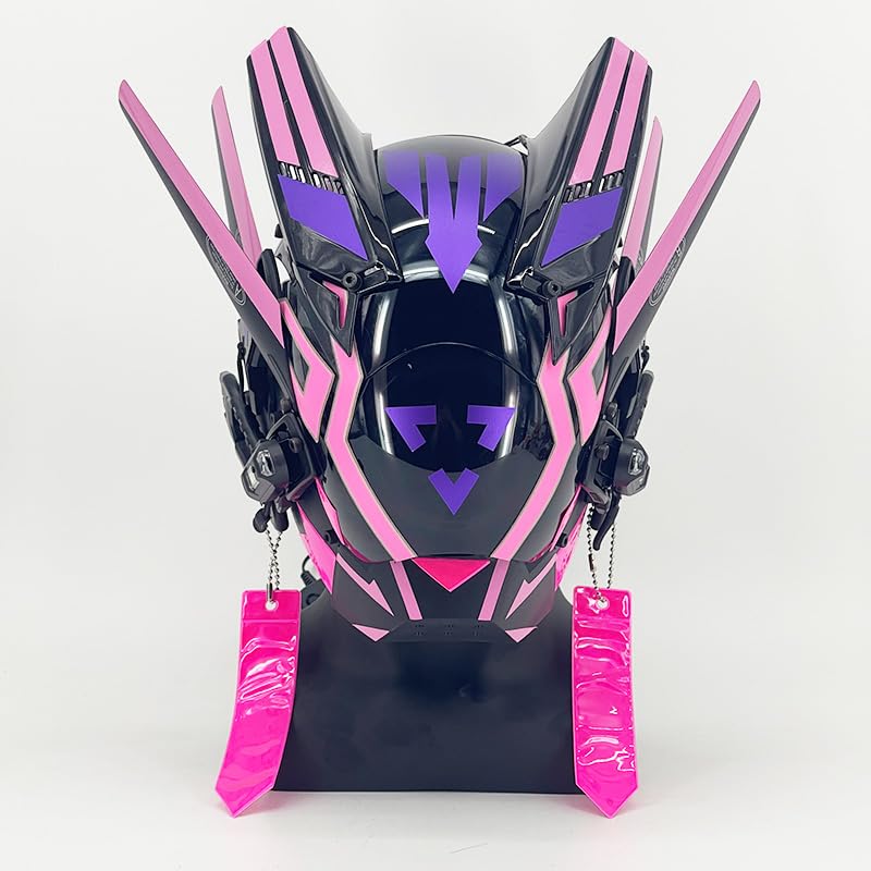 NULA LED Halloween Costume Cosplay Mask, For Cyberpunk Mask Futuristic Punk Mask Techwear Mask Helmet Mask for Adult Men Music Festival Party