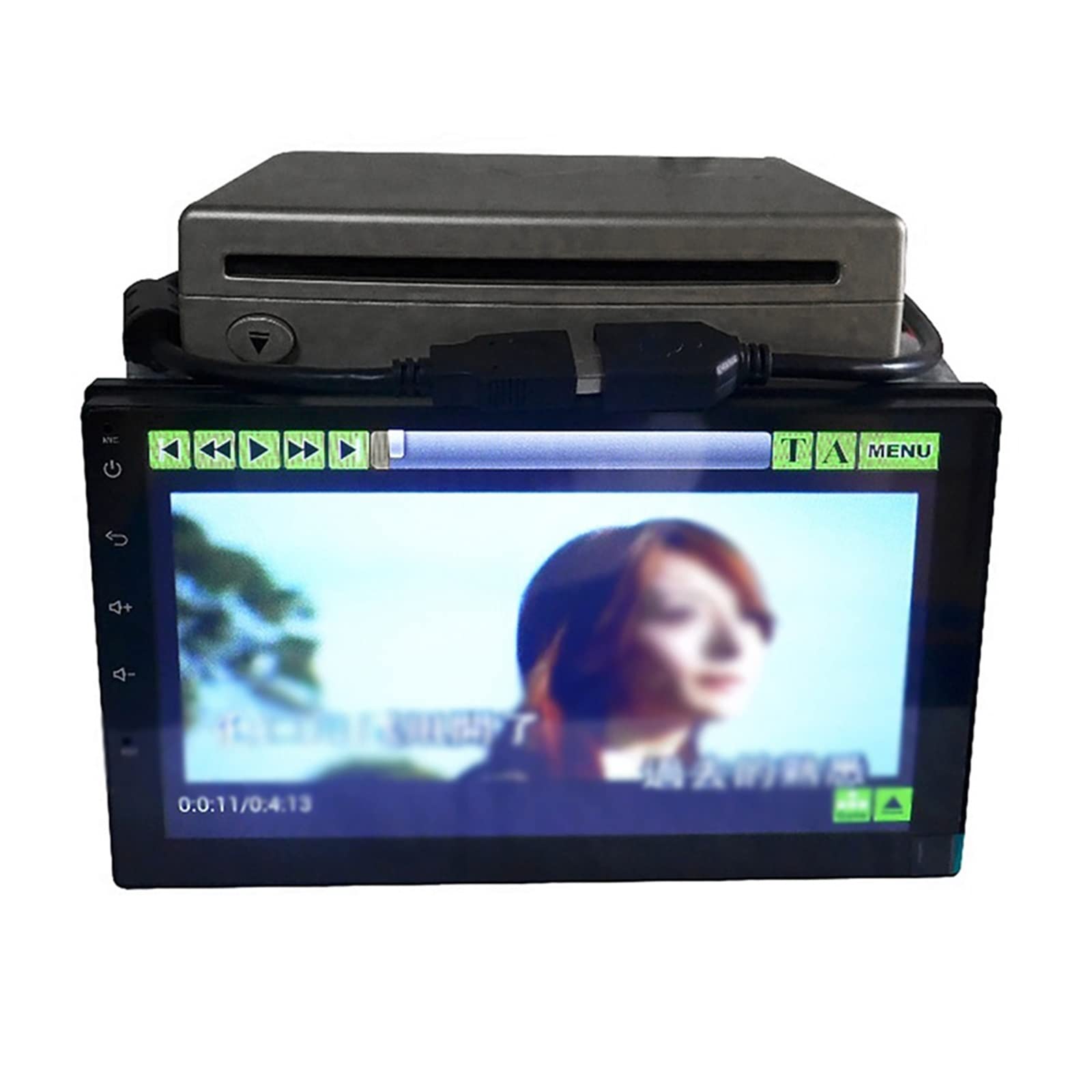 Lecteur DVD Portable, Lecteur de boîte à Vaisselle CD/DVD autoradio avec Transfert de Signal d'alimentation USB Externe for Lecteur multimédia de Voiture Lecteur CD/DVD/MP3/MP4 Portable