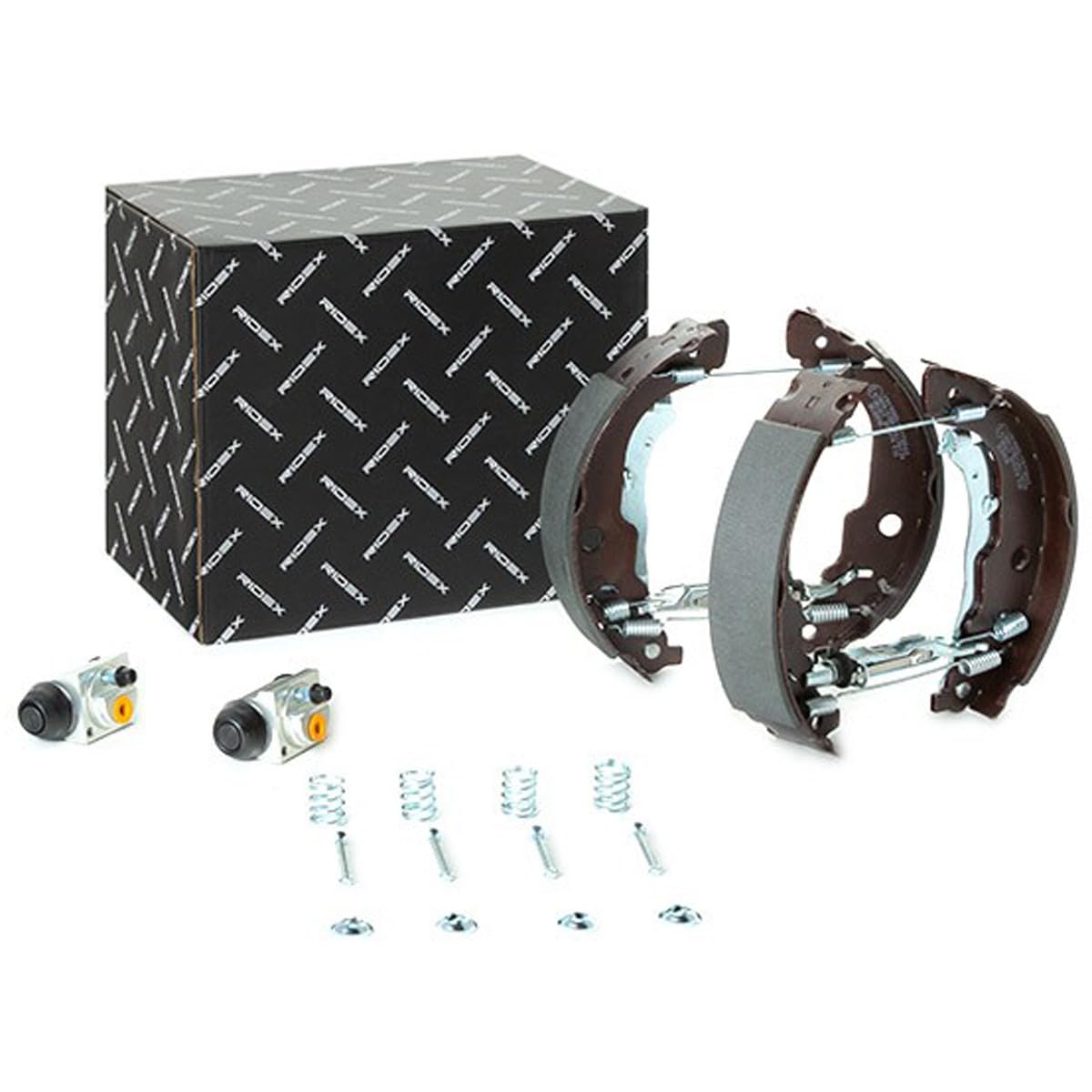 RIDEX 3859B0022 Bremsenset Trommelbremse Bremsbacken Satz mit Radbremszylinder mit Hebel Hinten