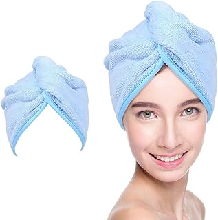 PARENCE.- Toalla de Pelo de Microfibra/Toalla Absorbente de Secado del Cabello - 50 * 22cm Color Aleatorio (Azul, Rosa, Na...
