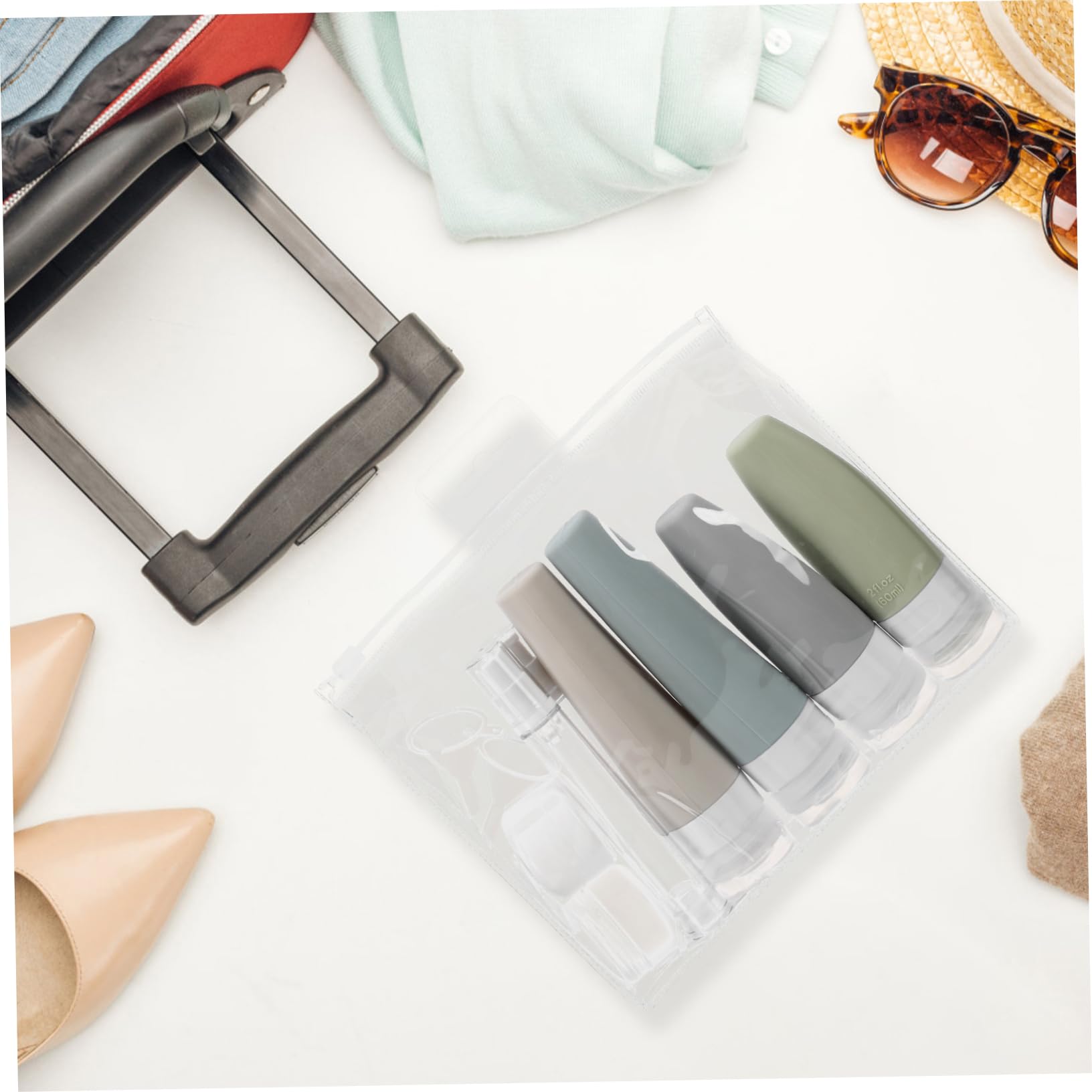 Didiseaon 4 Set Set bottiglia in silicone Set di bottiglie riutilizzabili dimensione del viaggio condizionatore bottiglia da viaggio bottiglie da viaggio in silicone Gel di silice