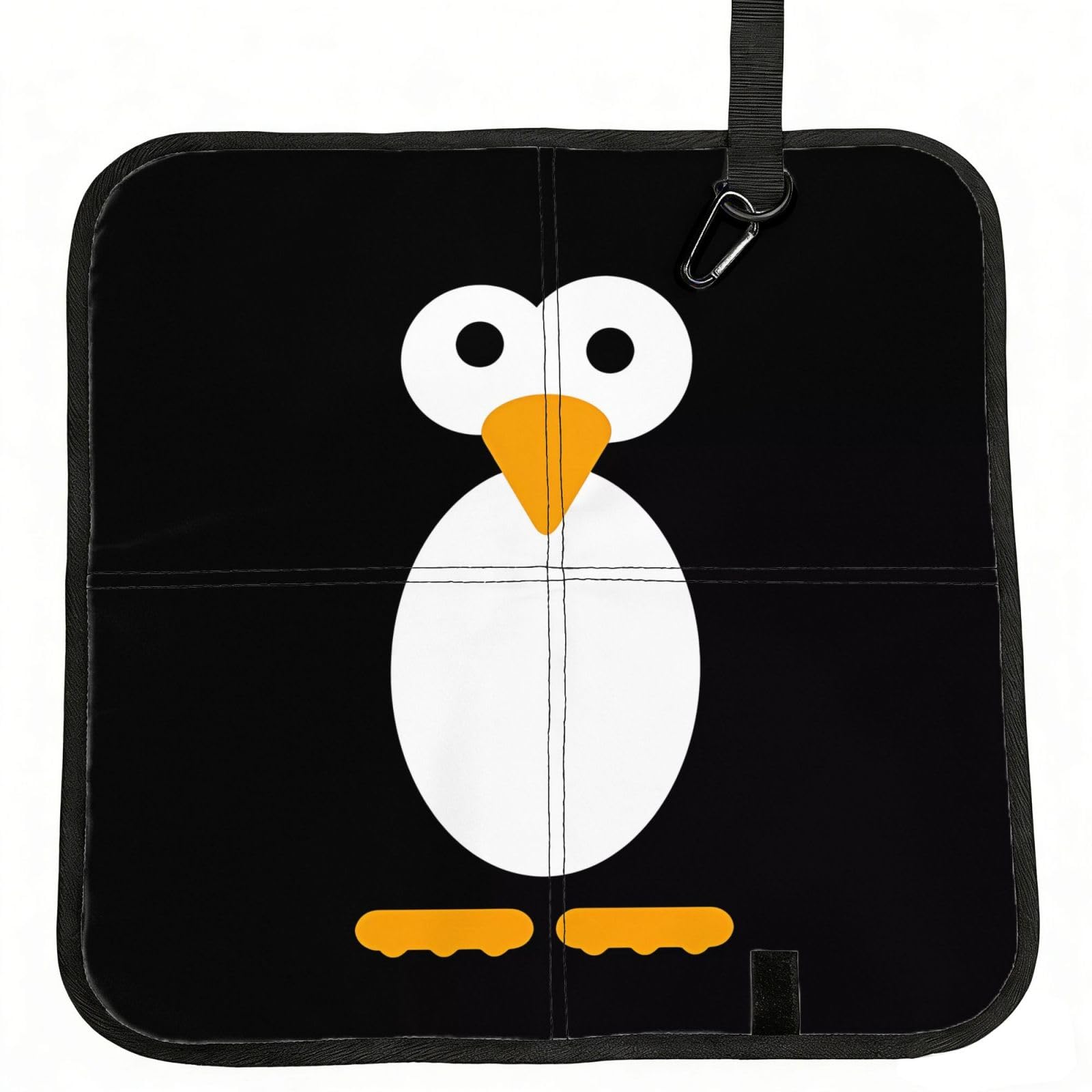 WBQLSL Cute Penguin Foldable Seat Cushion - Portable Stadium Pad with Carabiner for Camping Hiking Picnic Beach