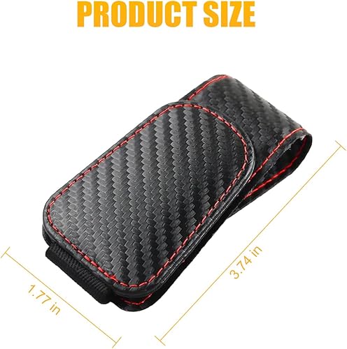 Miniatura 82 de AICEL Soportes para lentes de sol para visera solar de automóvil, soporte de cuero para colgar gafas, soporte magnético para lentes y clip