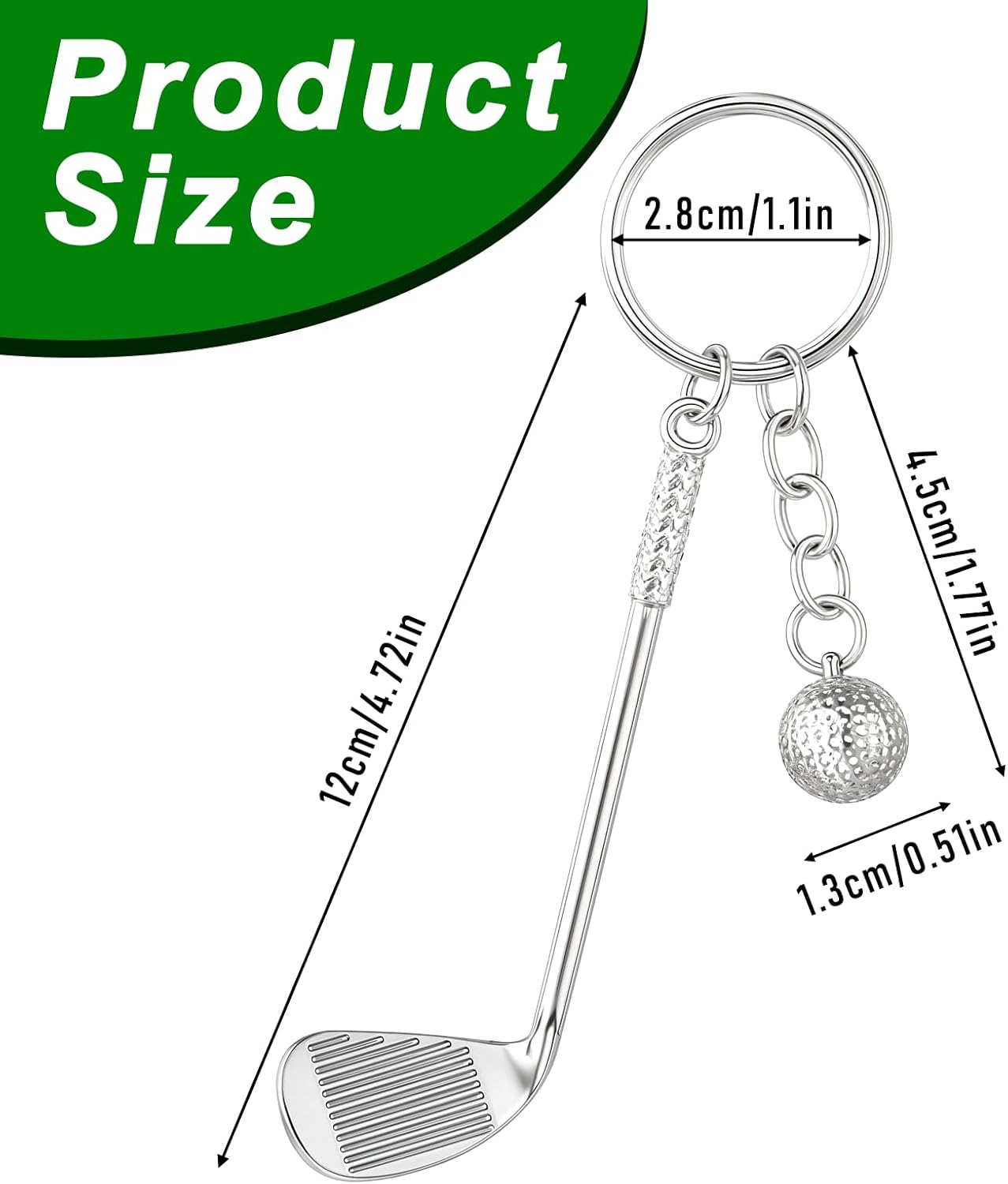 Mini Cute Golf Keychain, Golf Club Keychain Golfs Gifts Keychains Golfers Mini Alloy Golfs Keychains GolfRacket Ball Pendant Key chain, GolfBall with Key chain Sports GolfLovers Gifts for Women Men - Image 2