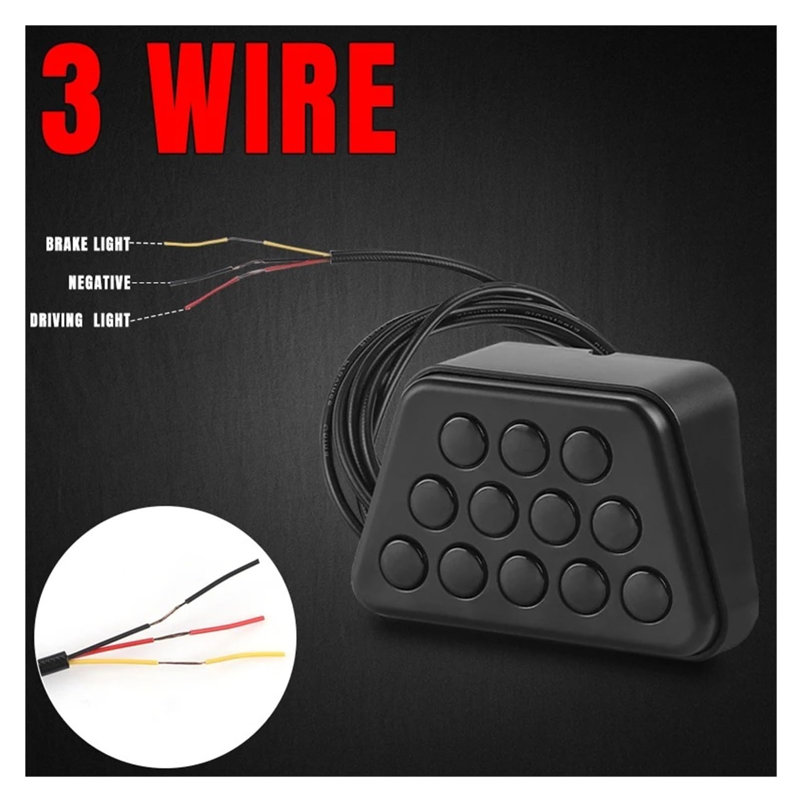 Pilotos Traseros coche Luces LED De Freno Estilo F1 12 LED Traseras Intermitentes Rojos Advertencia Automática 12 V Para Coche SUV ATV(2pcs)