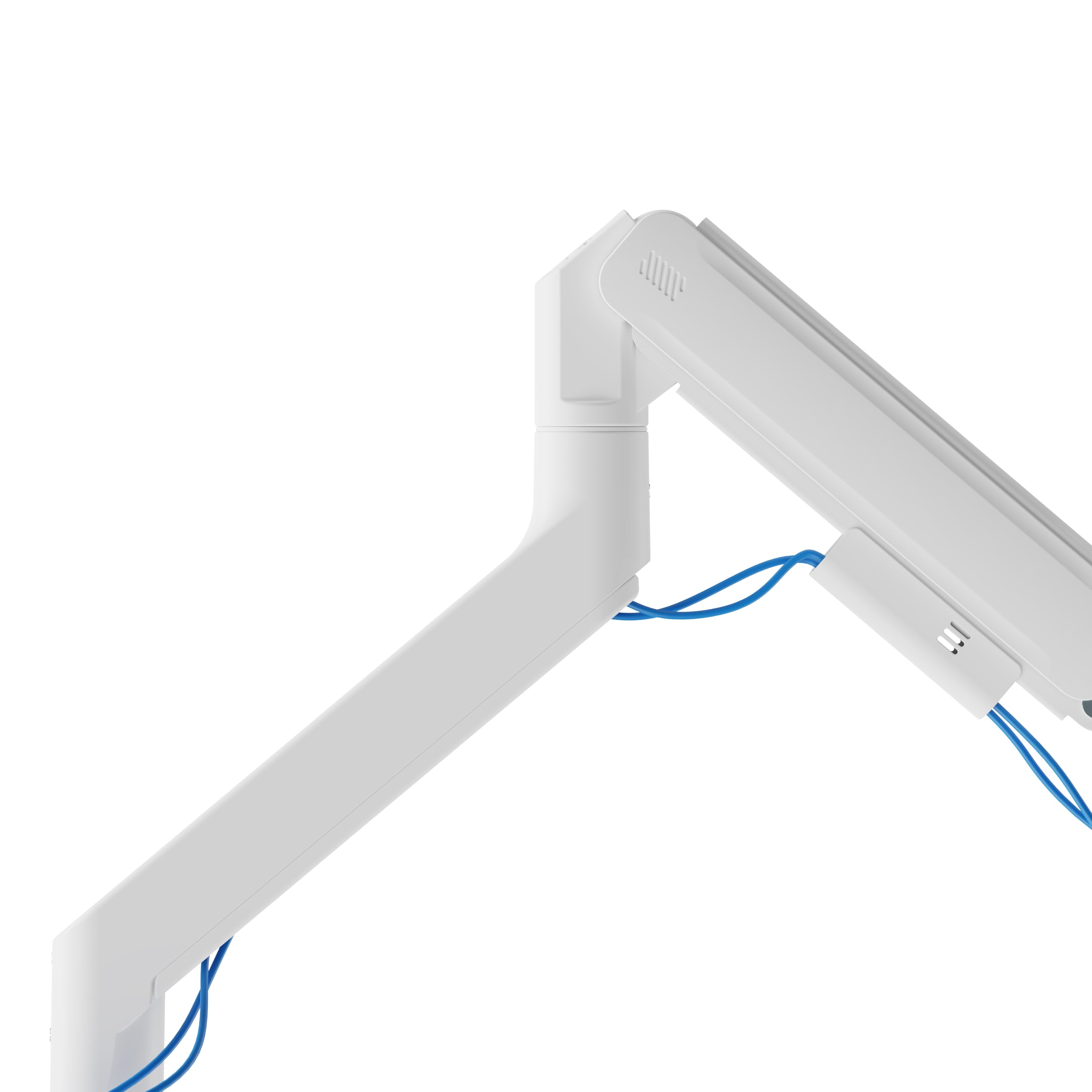 HALTERUNGSPROFI Office-GS812AEXW Support de moniteur, extra fort, jusqu'à 27 kg à 57", avec vérin à gaz, VESA 75 x 75, 100 x 100, 200 x 200, blanc