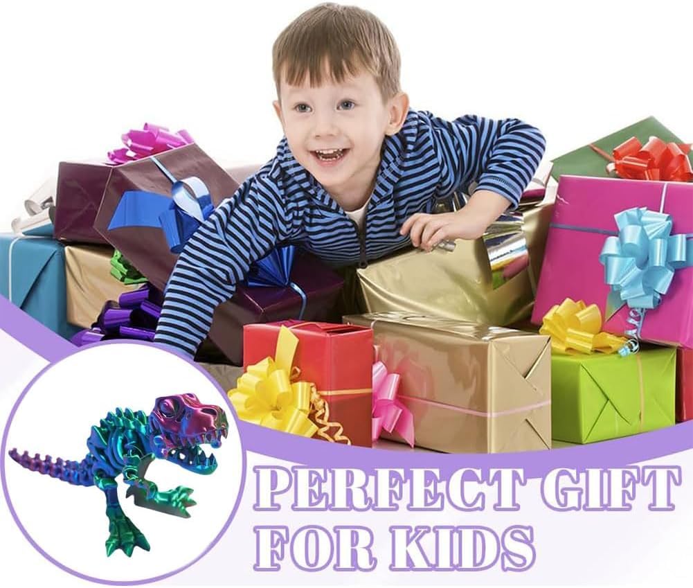 3D Printed Animals,3D Printed DinosaurSkeletons Figures with Bone,Dinosaur Flexible Rex Toys with Bone - Image 3