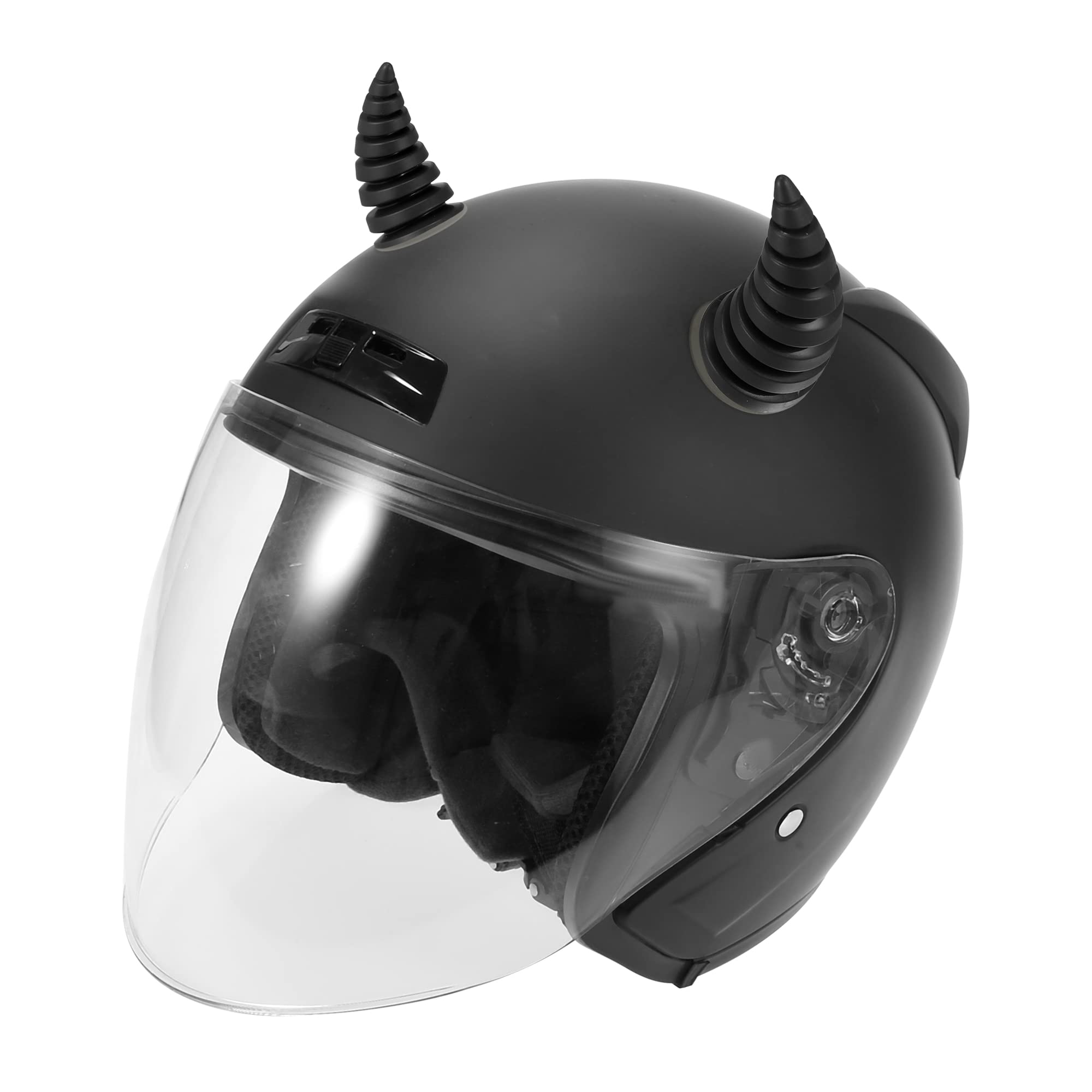 bull horn motorcycle helmets Motoforti 2pcs Threaded Car Helmet Style Decoration Black Automotive 3/2024 Okuma Salmon Fishing Rods Line Number:500M 10LB For car exterior decoration
