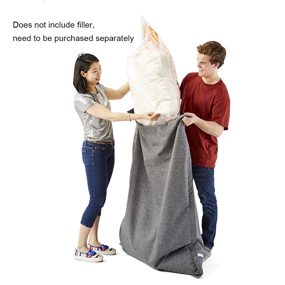 STTC Sitzsack Abdeckung aus Wasserdicht Oxford, Outdoorer Sitzsack Bezug Wechselbezug für birnenförmigen Sitzsack, Ohne Füllstoff,Dark Gray,85 * 115cm