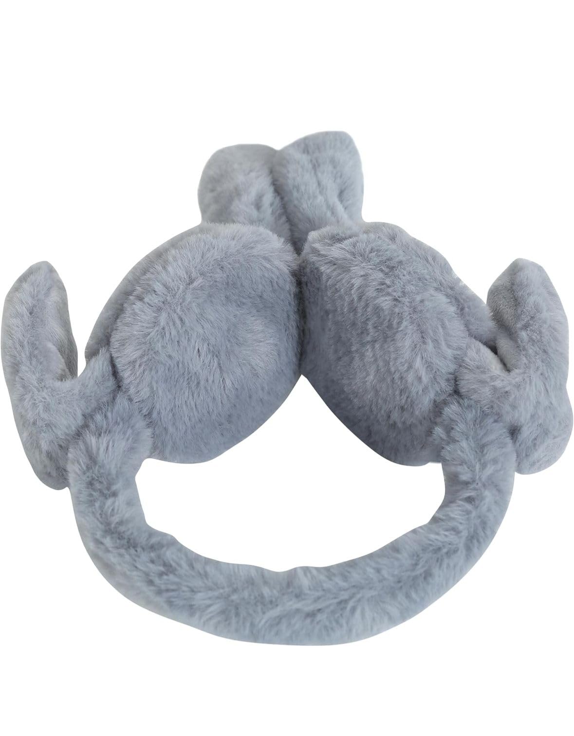 Soft & Warm Winter Ear Muffs | Plush Faux Fur Ear Warmers for Cold Weather | Lightweight & Cozy Ear Protection Ear Muffs/Warmer for Kids and Adults, Ideal Head/Hair Accessory for winters greycolor-image-48