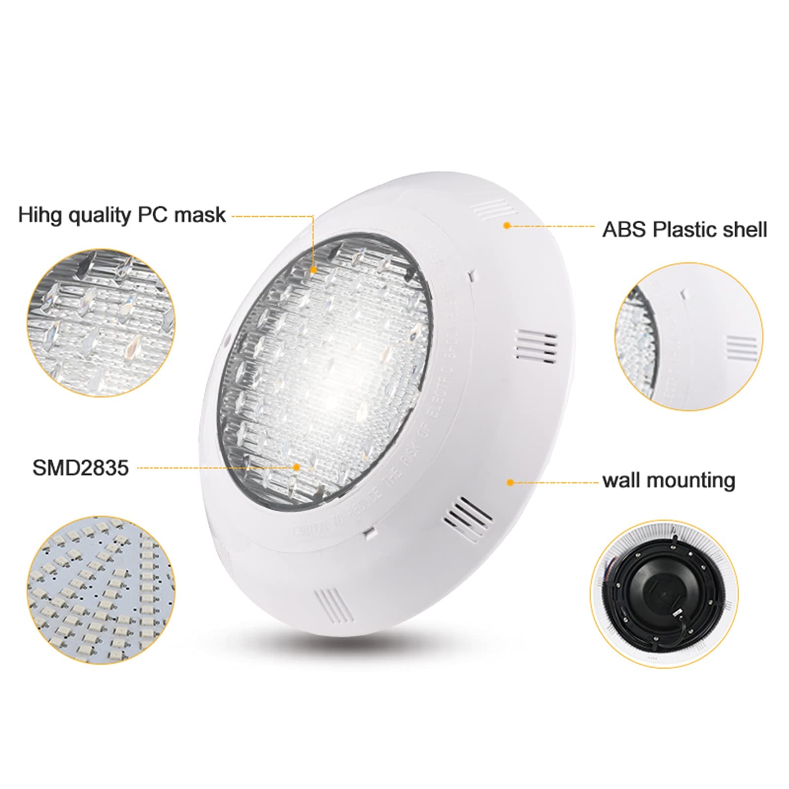Luci della piscina subacquea 45w, SMD2835 12V LED IP68 luce montata a parete