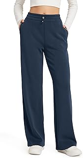 Women's Modal Soft Wide Leg Pants with Pockets Adjustable Shockcord High Waist Casual Lounge Pants-27/29/31" Inseam
