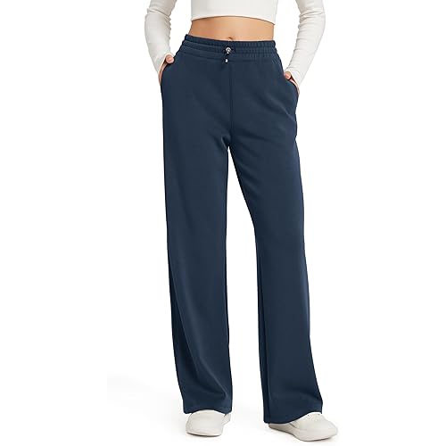 ODODOS Women's Modal Soft Wide Leg Pants with Pockets Adjustable Shockcord High Waist Casual Lounge Pants-27/29/31" Inseam