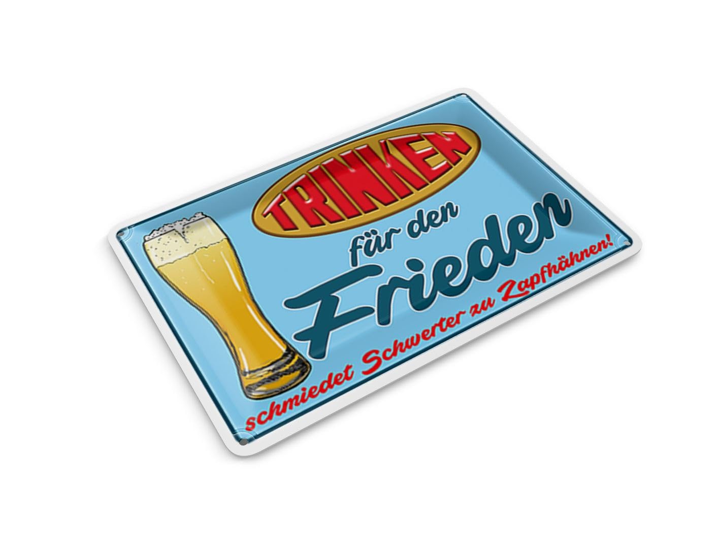Femer Tin Postcard Alcohol 14 x 10 cm Drinking for Peace Beer Decorative Sign