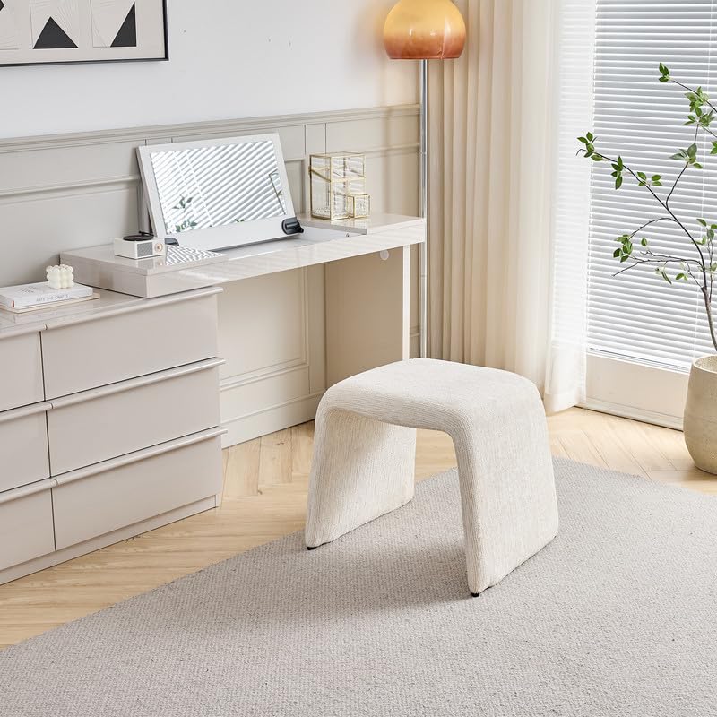 Juego de 4 Sillas de Comedor Modernas, (Beige-MB997) | Respaldo Ergonómico, Tapizados en Tela de Lino, Antirrayaduras y Fácil Limpieza, Para Salón, Cocina, Oficina y Cafetería
