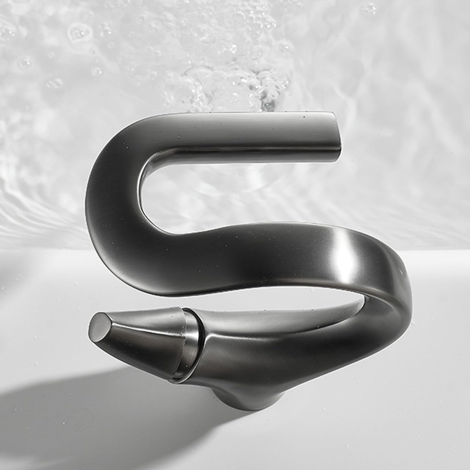 Grifo de Lavabo Moderno Grifos Mezclador de Baño Cascada Monomando Grifo Del Fregadero Baño Pistola de Agua Caliente Y Fría Gris