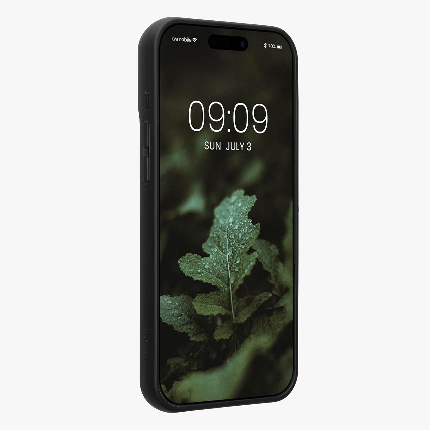 kwmobile Real Wood Case Compatible with Apple iPhone 17 Pro Max Case - Hard Wooden Cover w/TPU Bumper - Dark Brown - Image 2