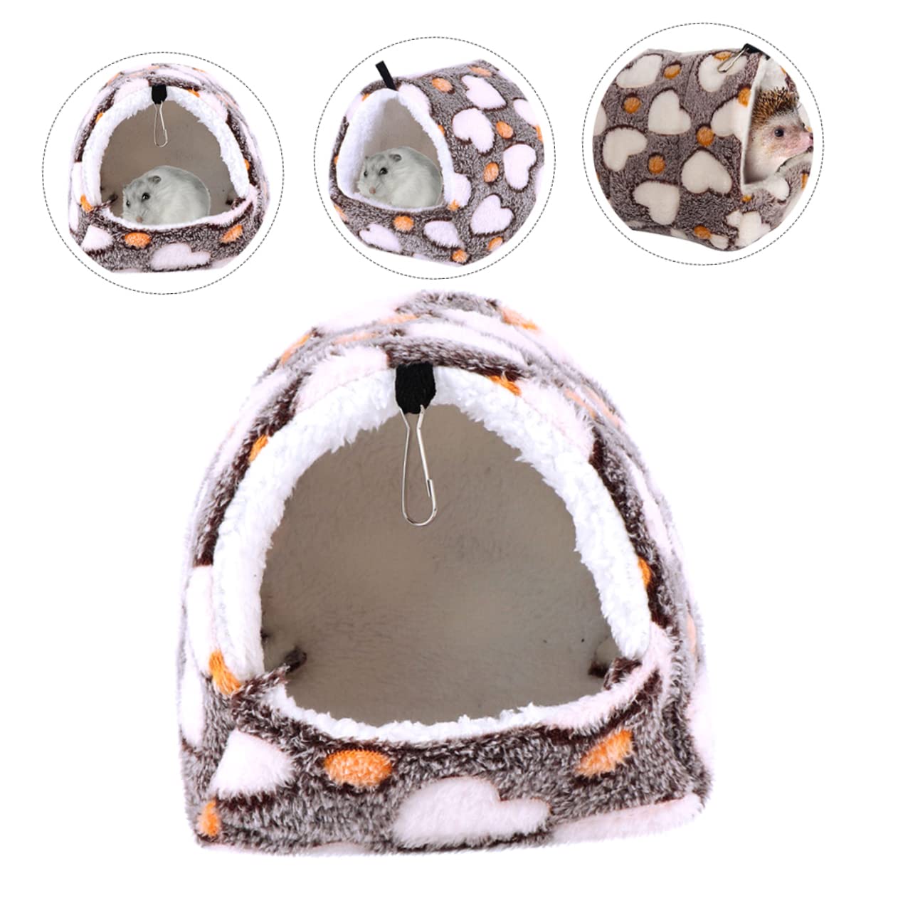 SUPVOX 5piezas Hamster Hammock Colgante De Invierno para Cama Acolchada y Cálida con Ganchos para Hámsters y Roedores Diseño De