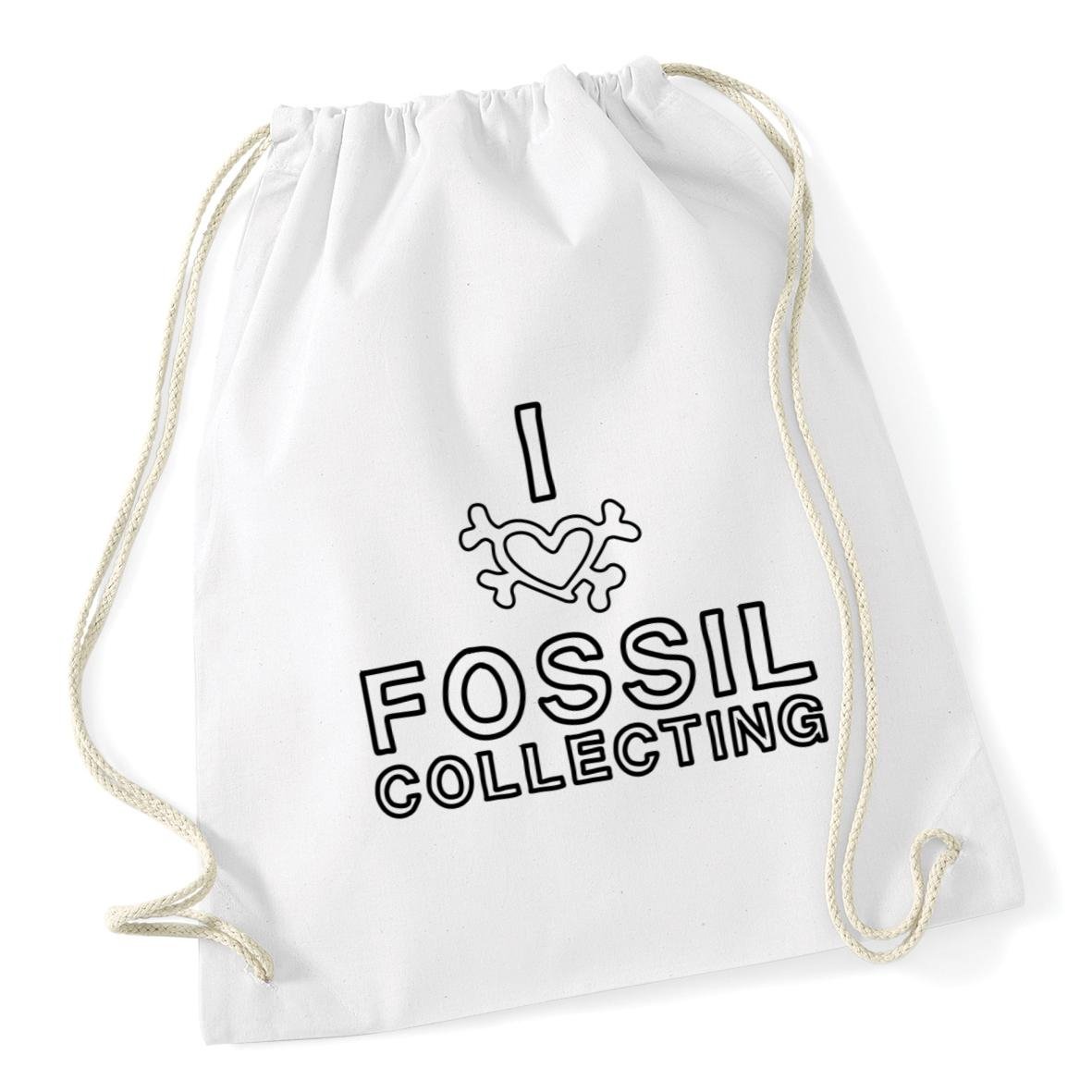 Hippowarehouse I Love Fossil Hunting Drawstring Cotton School Gym Kid Bag Sack 37cm x 46cm, 12 litres — image 1