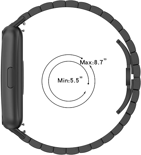 Miniatura 6 de FitTurn Correa de metal compatible con Huawei Band 7, correa de reloj compatible con Huawei Band 7, correa deportiva de repuesto de acero inoxidable