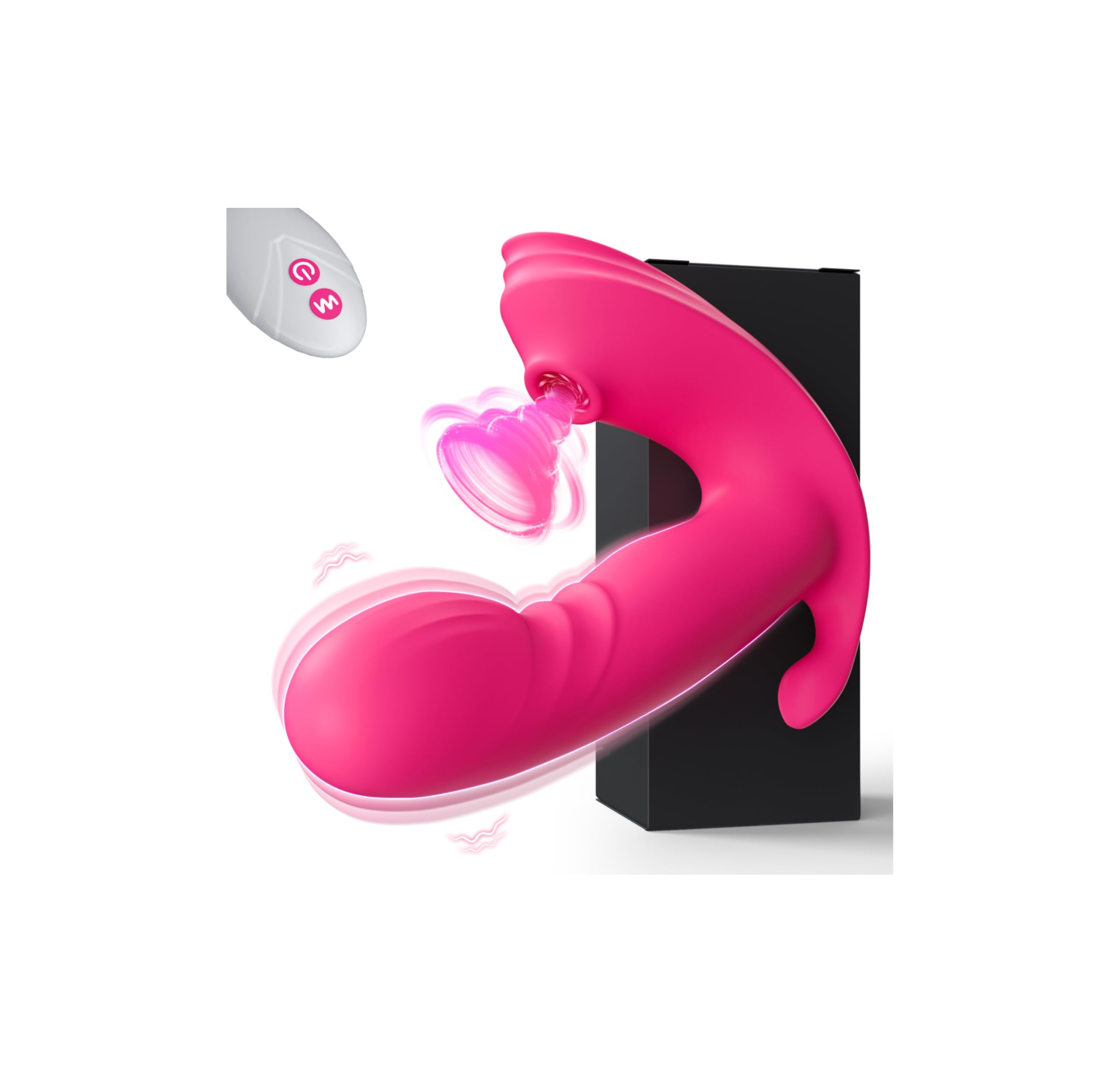Vibradorador Mujer con Succionador de Clítoris Femenino, Estimulador Externo e Interno con Mando a Distancia, 10 Modos de Succión y 10 Vibraciones, Silicona Suave, IPX5 Resistente al Agua, Recargable