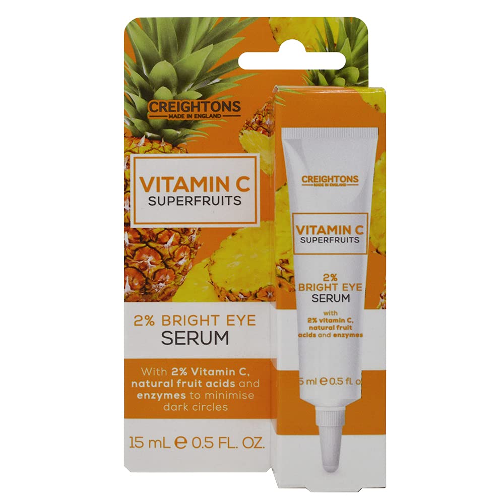 2% Bright Eye Serum (15 ml) - A Lightweight Moisturiser with 2% Vitamin C, Natural Fruit Acids and Enzymes to Rejuvenate the Under Eye & Minimise Dark Circles