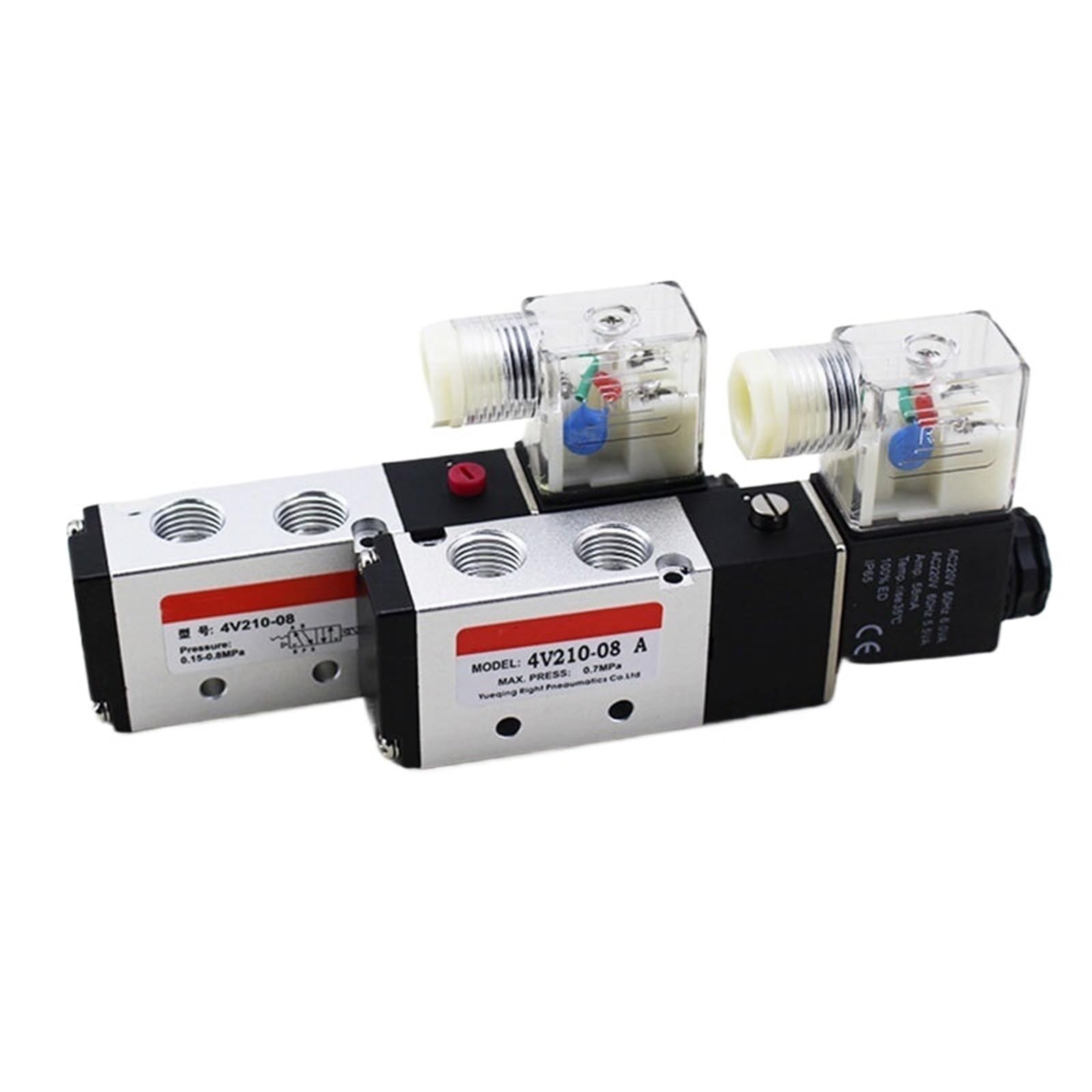 DLTBYWAQZ 4v210-08 Solenoid Valve 220v Pneumatic Two-position Five-way 24v Switch Valve Solenoid Control Valve(4V210-08 AC AC220V)