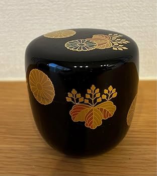 ウ258 棗『奥津一心斉作』『月に秋草鈴虫蒔絵 大棗 共箱』