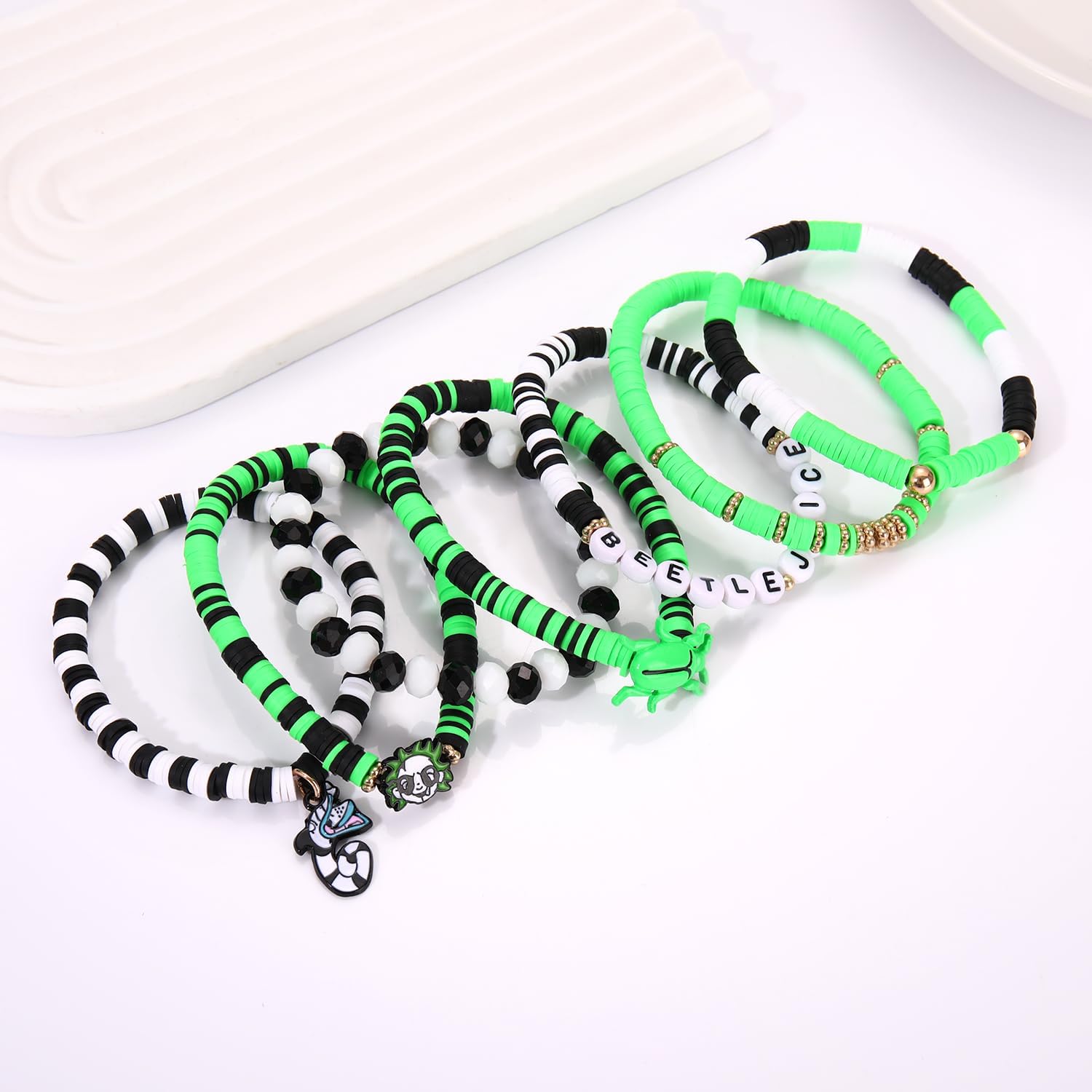 Halloween Bracelets for Women Beetle Sandworm Bracelet Sets Stackable Beetle Snake Jewelry Accessories Halloween Party Favors for Horror Movie Fans