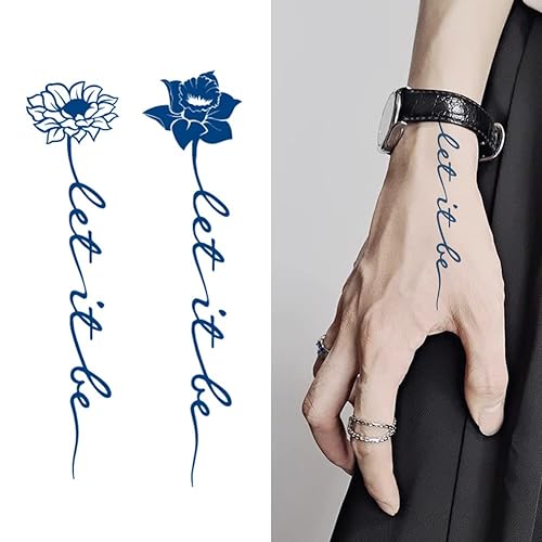 Miniatura 1 de Semi permanente dura 1-2 semanas, impermeable, pequeños tatuajes temporales, aspecto realista, sin adhesivo, sin reflejo, calcomanías de arte