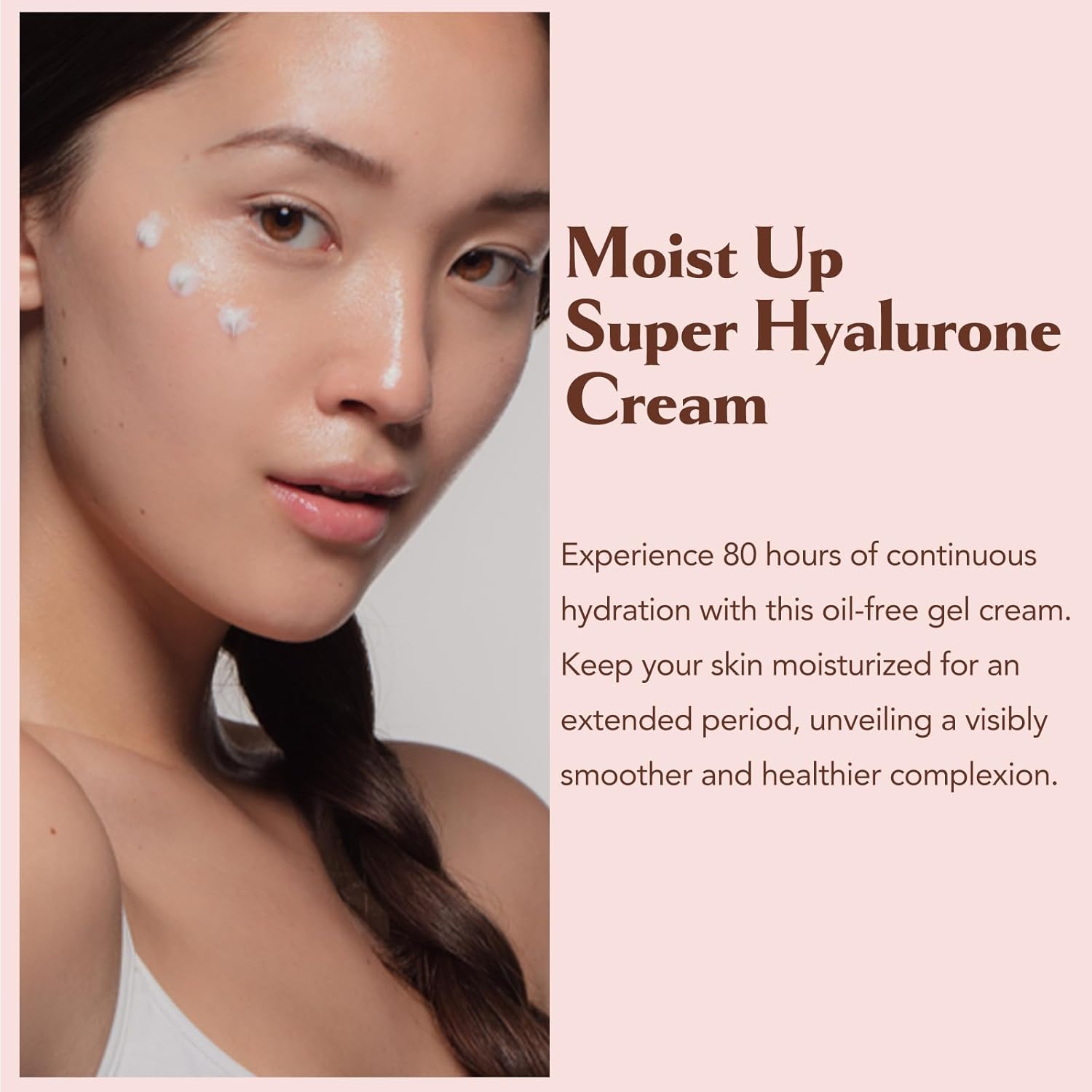 Elishacoy Moist Up Hyalurone 80-Hour Hyaluronic Acid face Cream with Long-Lasting Hydration, Oil-Free Gel, Korean Skin Care, Good for Dryness, Dullness, Uneven Texture | Oily, Combination Skin Types