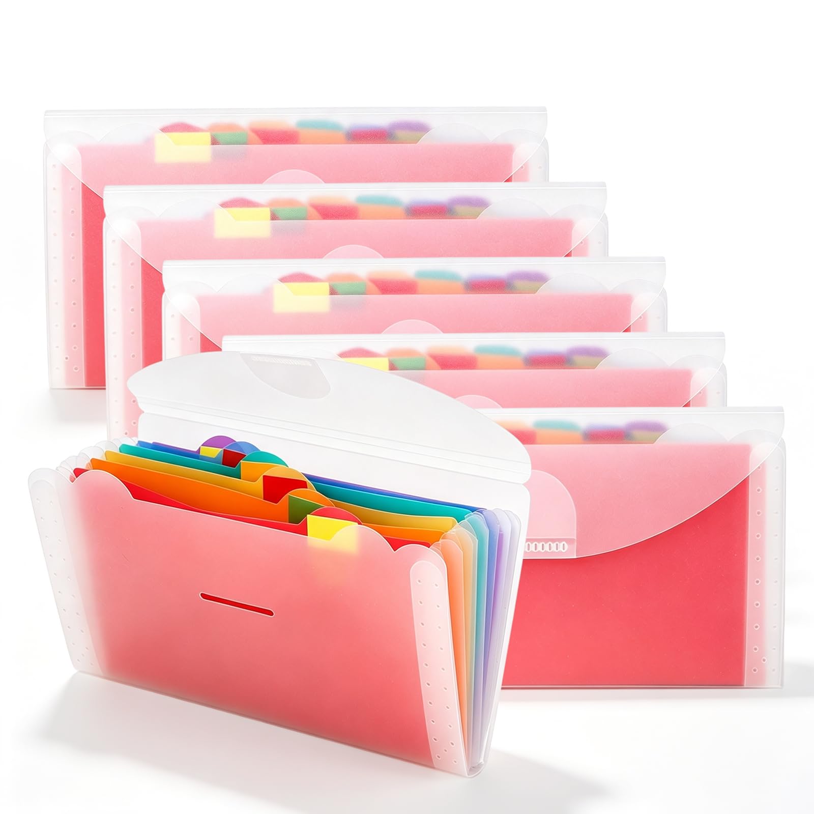 6PCS Expanding File Folder A6, 13 Pockets Flashcard Organiser