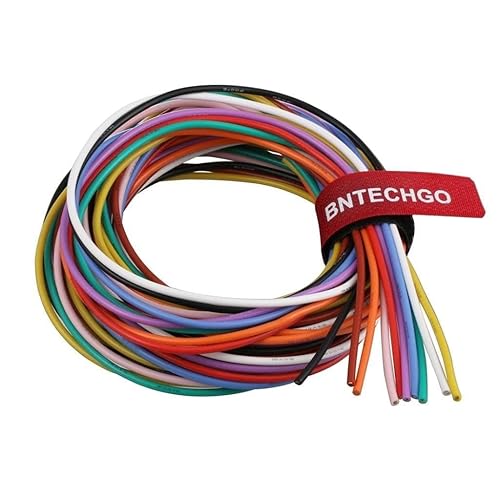 Vista 15 de Bntechgo 20 alambres de silicona suave y flexible, silicona resistente a altas temperaturas, altamente eficiente 20 AWG calibre, 100 hilos