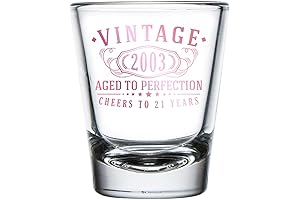 Vintage 2003 Rose Gold Printed 1.75oz 1pk Shot Glass - 21st Birthday...