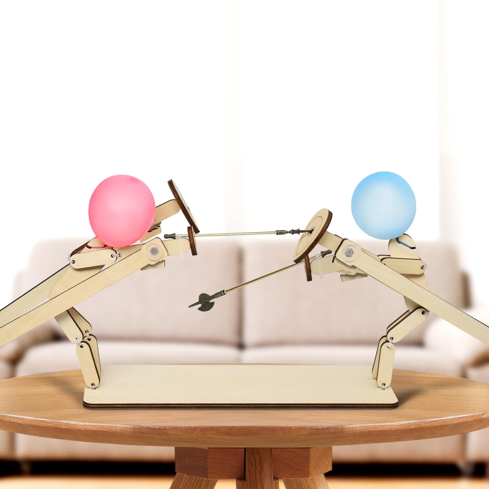 Kaluofan Balloon Fencing Game - 2-Player Handmade Duel Buddies Battle with Bamboo Man - Fast-Paced Head Fencing for Party (100 Balloons)