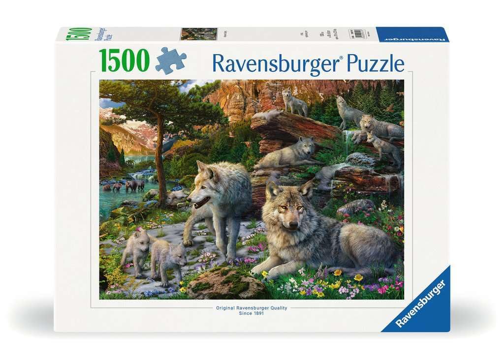 RavensburgerWolves in Spring 1500 Piece Jigsaw Puzzle for Adults - 12000719 - Handcrafted Tooling, Made in Germany, Every Piece Fits Together Perfectly