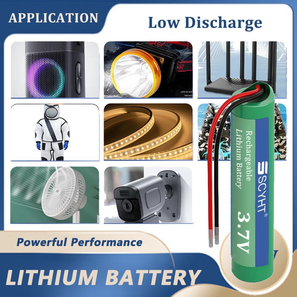 Lithium Battery 3.7V 2000mAh 2300mAh Rechargeable Battery 3.7V Li-ion Batteries with XH Port PH Port for Emergency Light Bluetooth Speaker Radios,3.7v2000mah ph 2pack
