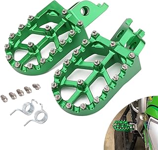 JFG RACING Dirt Bike Foot Pegs,Green Motorcross Foot Pegs Footpegs Foot Pedals Rests For KX250F 2006-2018/KX250 2019-2021/KX450F 2007-2018/KX450 2019-2021/KLX450R 2008-2013/ KX250X 2021/KX450X 2021