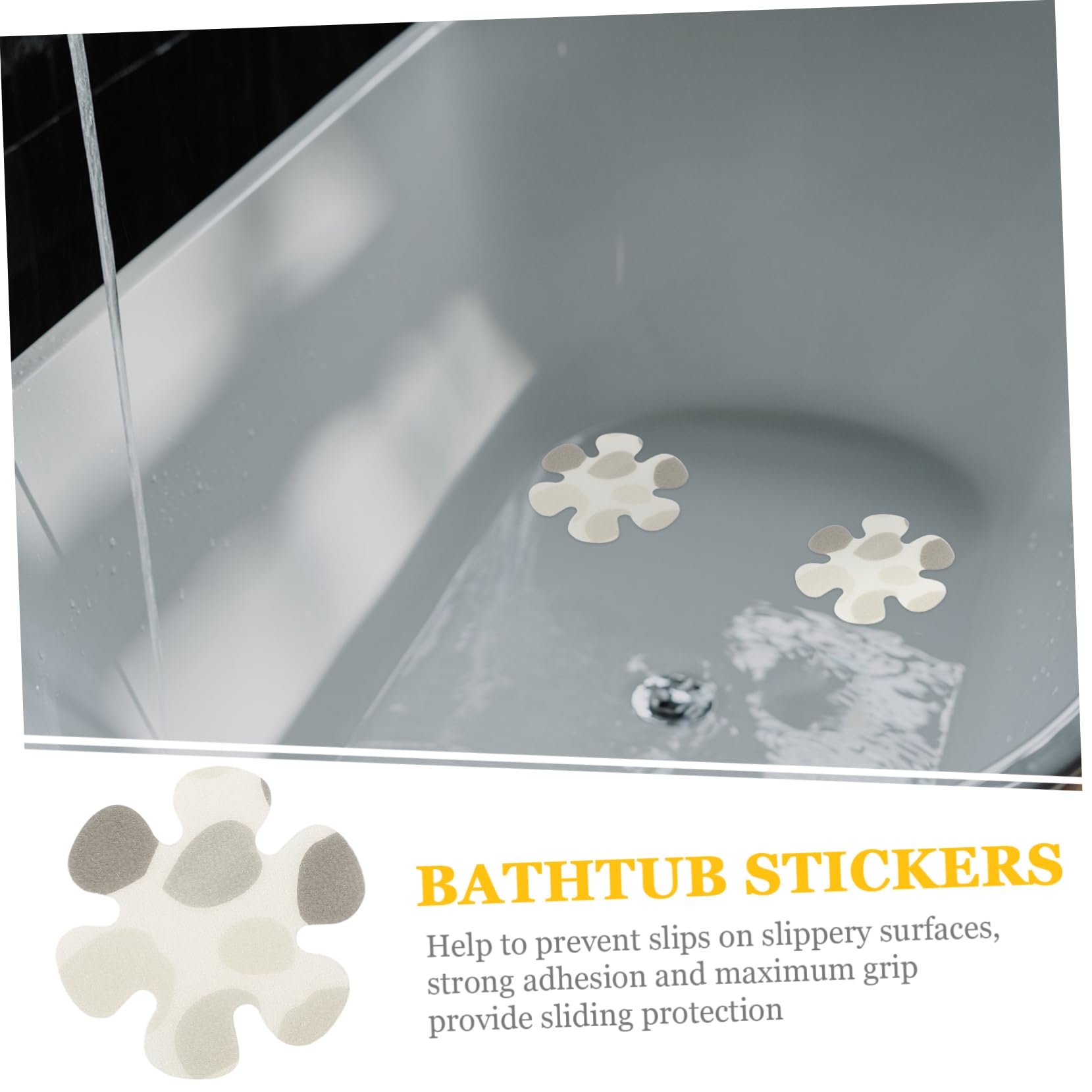 BEBEMOKO 1set Flower Shape Anti-Slip Shower Stickers Bathroom Decor Non-Slip Decals for Bathtub Safety Easy to Clean Floral Design for Home Use