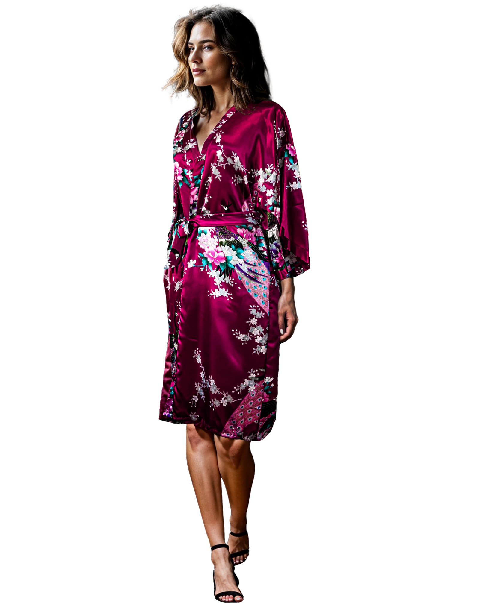 Long Kimono Robe for Women’s | Premium Peacock Long Bridesmaid Robe | Ideal for, Bridal Shower, Anniversary & Birthday Women’s Gift