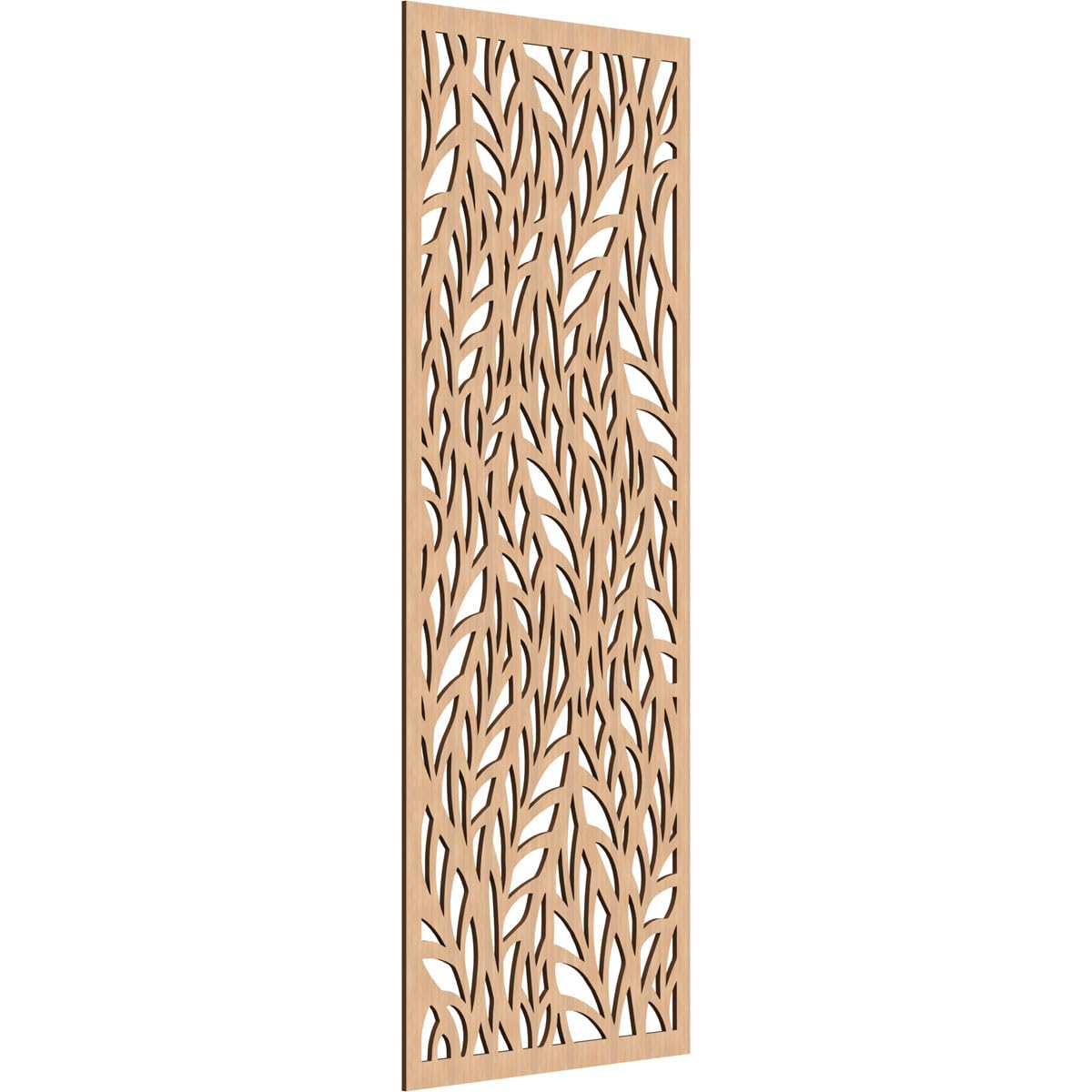25 3/8"W x 64 3/8"H x 1/4"T Ortonville Decorative Fretwork Wood Wall Panels, Hickory
