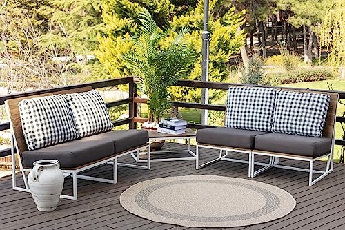 Livabliss Sintra Indoor Outdoor Rug - Boho Runner Rugs for Living Room 80x150 cm Dining, Hallway Carpet, Patterned Neutral and Coloured Rugs, Waterproof, Stain Durable - Beige and Grey Livabliss Sintra Indoor Outdoor Rug - Boho Runner Rugs for Living Room 80x150 cm Dining, Hallway Carpet, Patterned Neutral and Coloured Rugs, Waterproof, Stain Durable - Beige and Grey