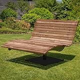SCALANT Waldsofa Swing + Polsterauflage Wave + Kissen, drehbar 360°, Thermokiefer, für 2-3 Personen, Sonnenliege, Wellenliege, Relaxliege, Himmelsliege, Holzliege für den Garten