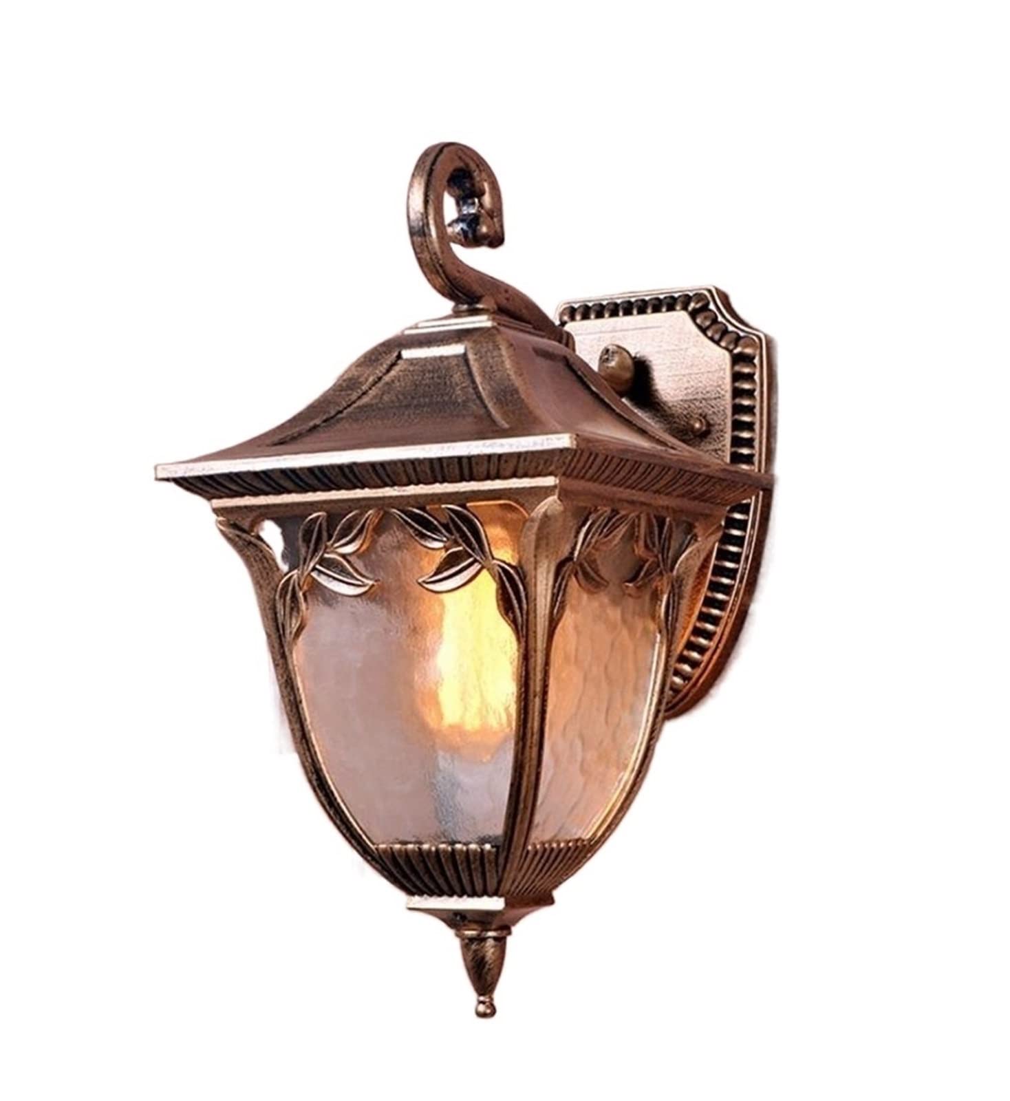 HPTHLY Wall Mounted Light Outdoor Wall Light E27 European Style Waterproof Brass Retro Outdoor Lantern Wall Lamp Tradition Victoria Antique Bedside Balcony C