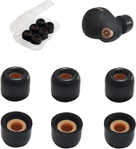 Miniatura 6 de Puntas de espuma para Sony WF-1000XM4WF-1000XM5 de repuesto para Sony LinkBuds SWF-C500WF-1000XM3 para Sony Funda 3 Pares Gris Medio