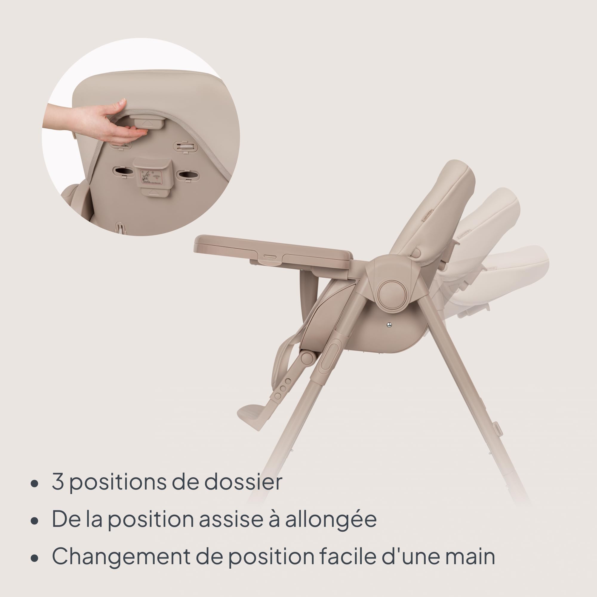LIONELO Linn Plus chaise haute bebe jusqu'à 15 kg, deux plateaux amovibles, ceintures à 5 points, réglage de la hauteur du siège du dossier et du plateau