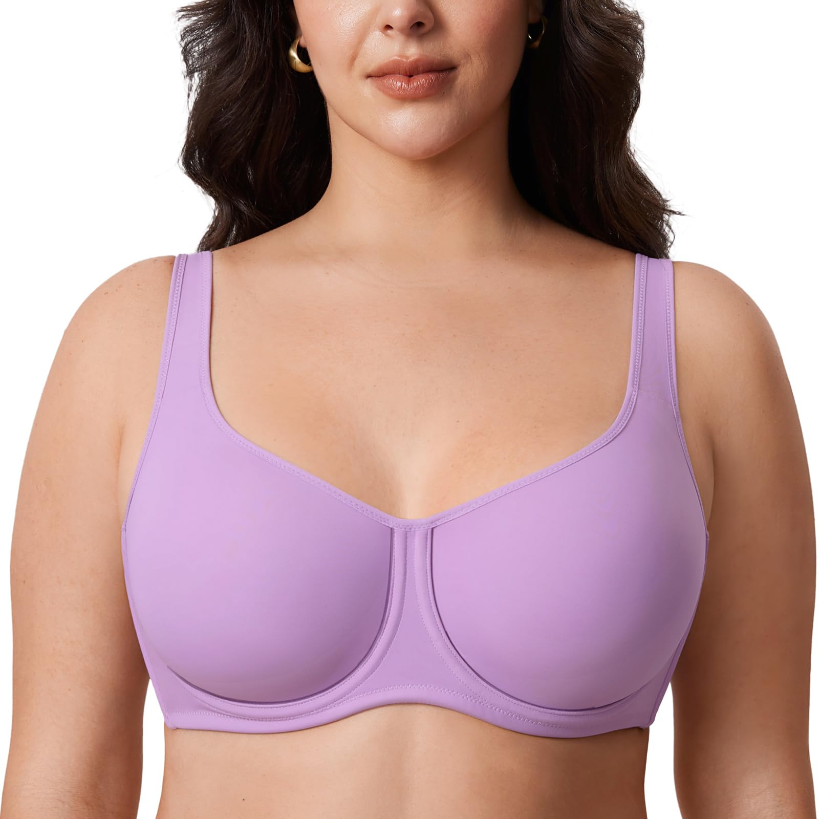 DELIMIRAWomen's Confishape Full Coverage Bra Plus Size Supportive Underwire Unlined Comfortable Bras